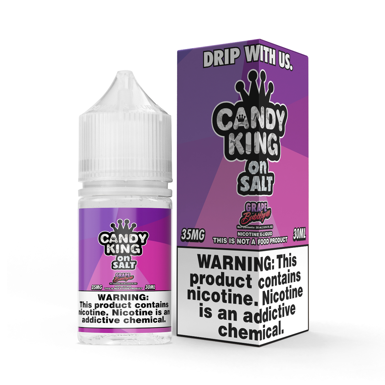 Candy King 30ml Salt E-Juice 35MG 35mg Bubble Gum Grape