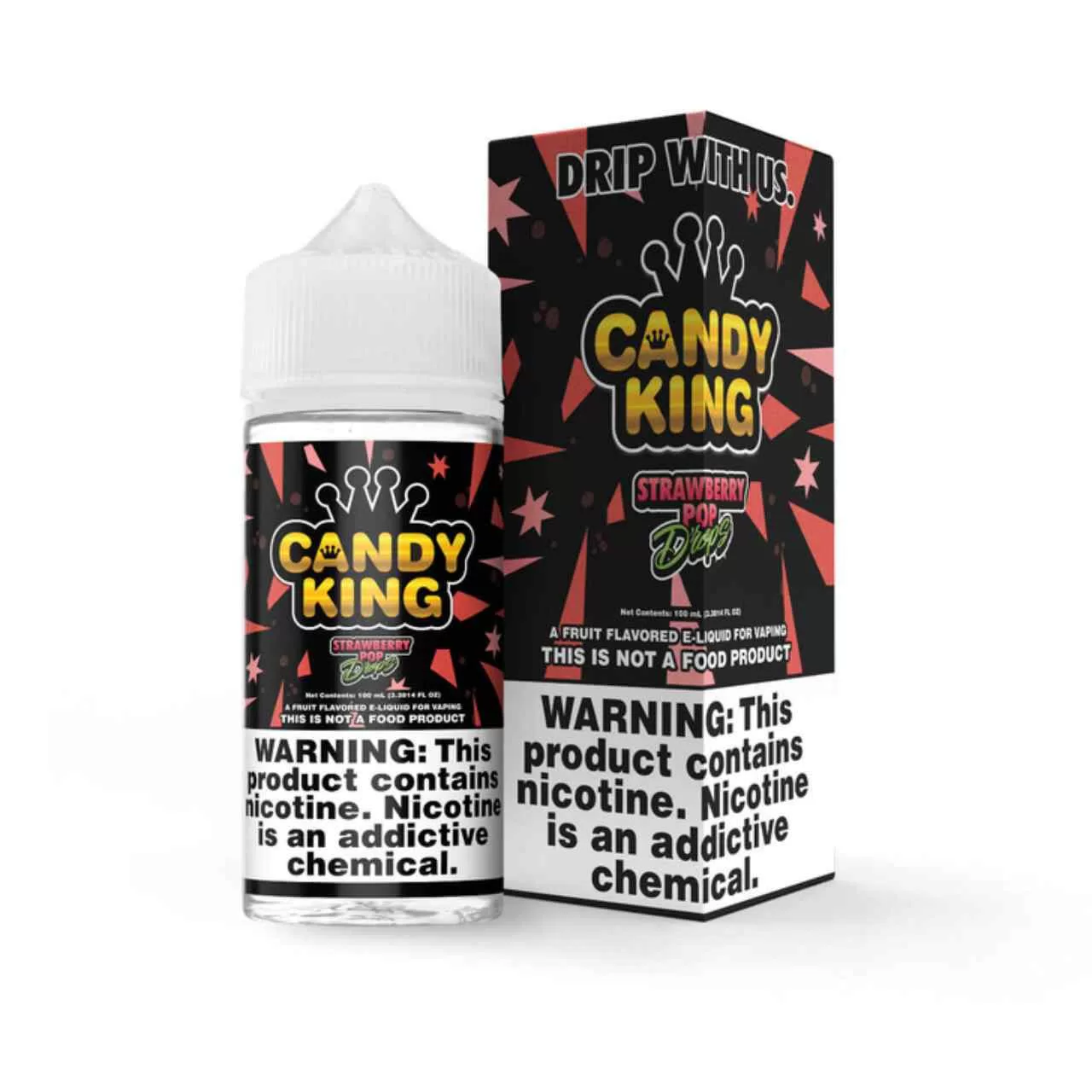 Candy King Strawberry Pop Drops 100ml E-Juice Candy King Strawberry Pop Drops 100ml E-Juice
