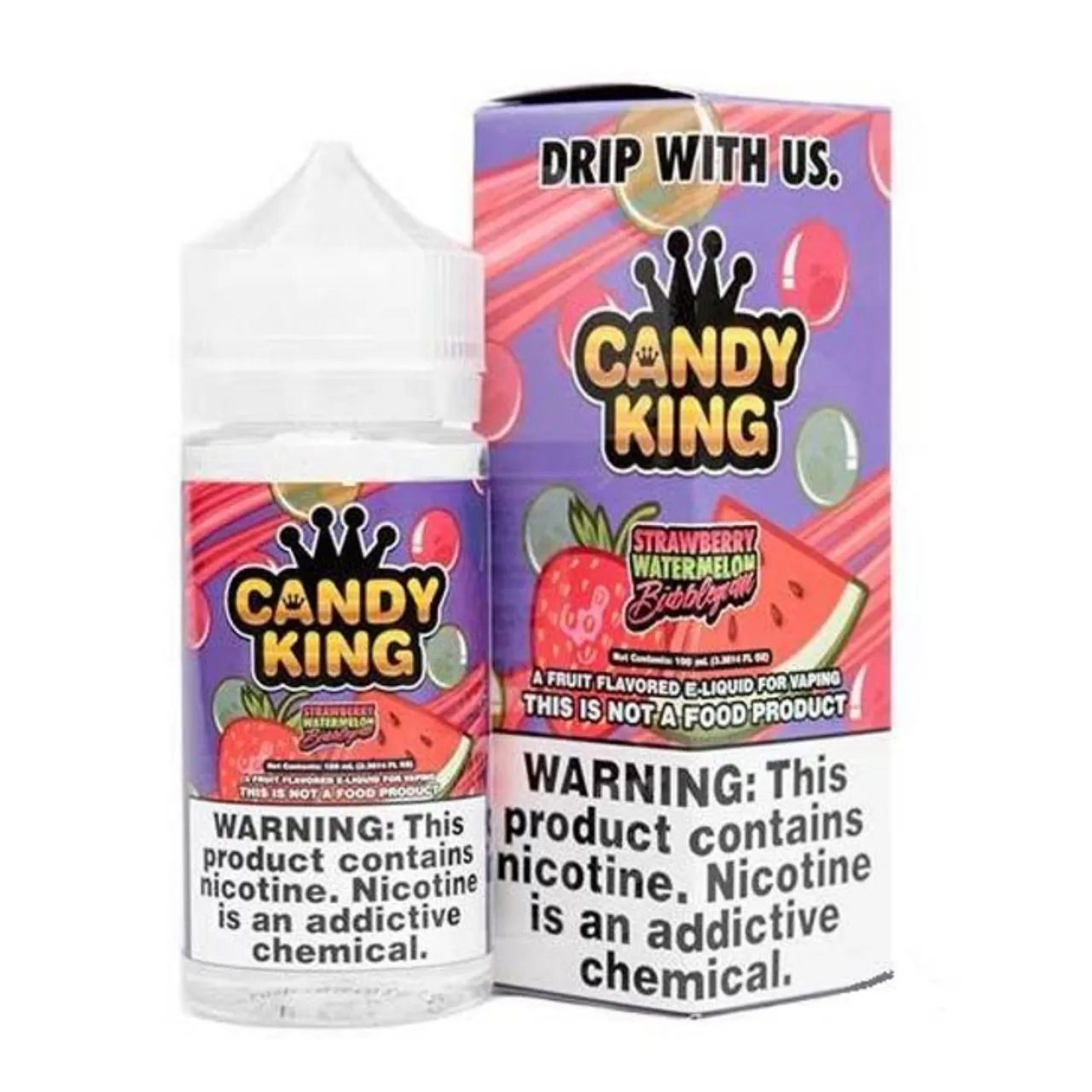 Candy King Strawberry Watermelon Bubble Gum 100ml E-Juice Candy King Strawberry Watermelon Bubble Gum 100ml E-Juice