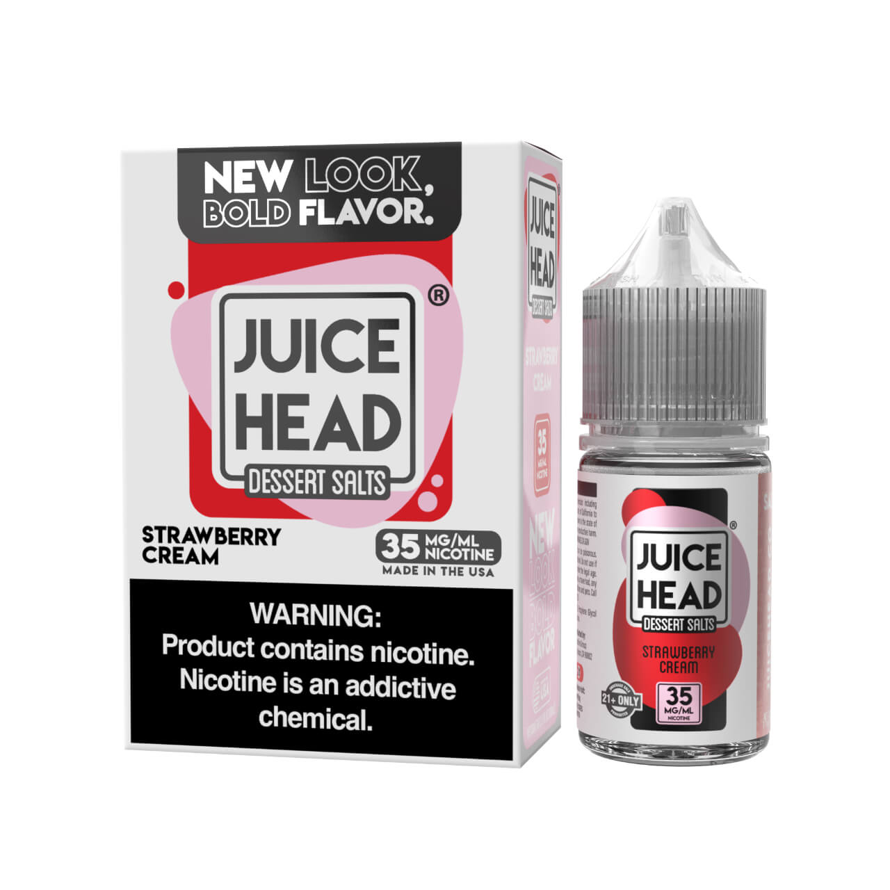 Juice Head Desserts Strawberry Cream Salts 30ml E-Juice 35mg Juice Head Desserts Strawberry Cream Salts 30ml E-Juice 35mg