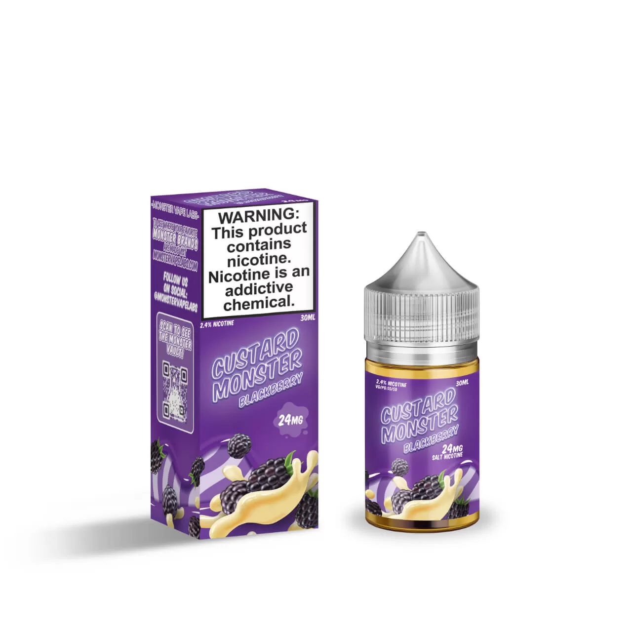 Custard Monster Blackberry Custard Salt 30ml E-Juice Custard Monster Blackberry Custard Salt 30ml E-Juice