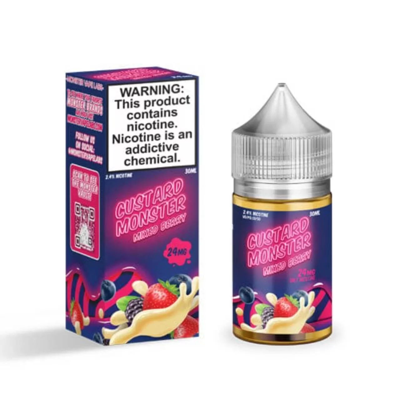 Custard Monster Mixed Berry Salt 30ml E-Juice Custard Monster Mixed Berry Salt 30ml E-Juice