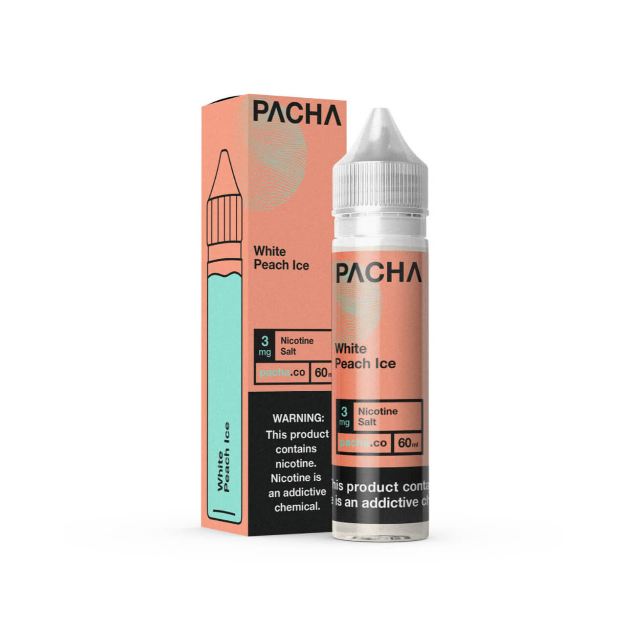 Pacha Syn White Peach Ice Synthetic Nicotine 60ml E-Juice Pacha Syn White Peach Ice Synthetic Nicotine 60ml E-Juice