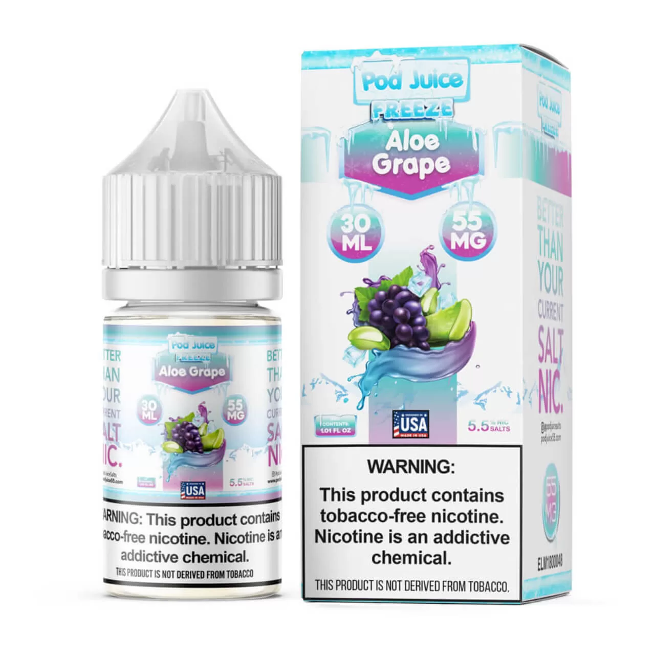 Pod Juice Salt Aloe Grape Freeze Tobacco Free Nicotine E-Juice 30ml Pod Juice Salt Aloe Grape Freeze Tobacco Free Nicotine E-Juice 30ml
