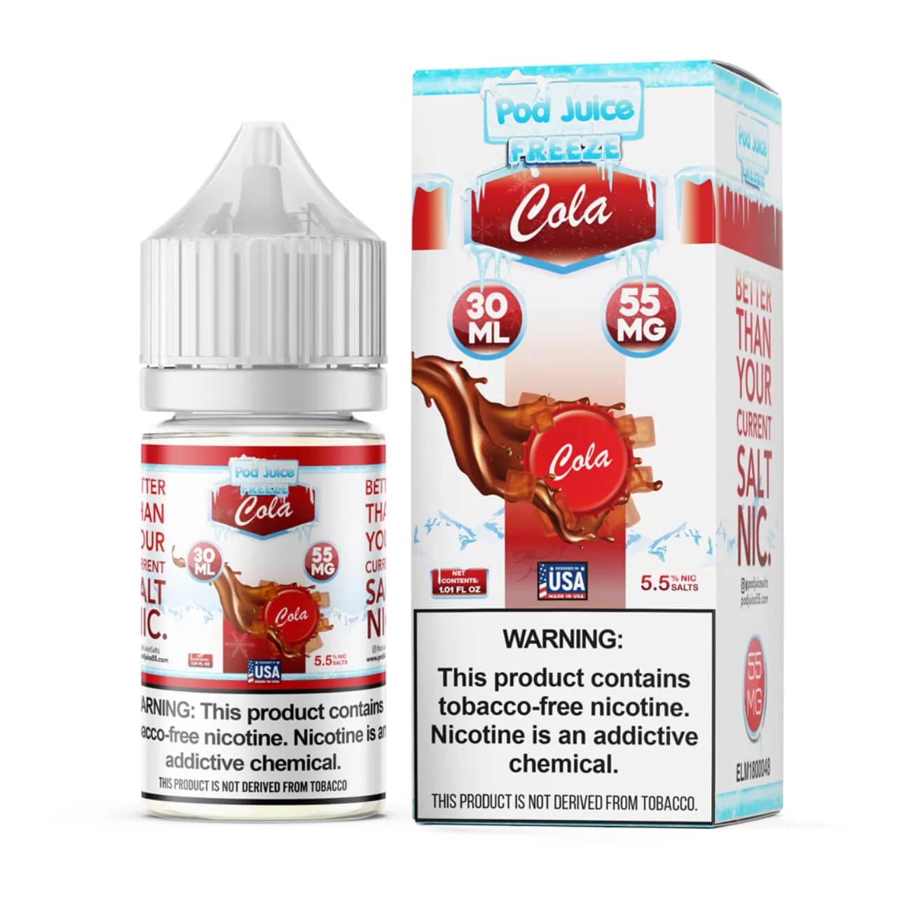 Pod Juice Salt Cola Freeze Tobacco Free Nicotine E-Juice 30ml Pod Juice Salt Cola Freeze Tobacco Free Nicotine E-Juice 30ml