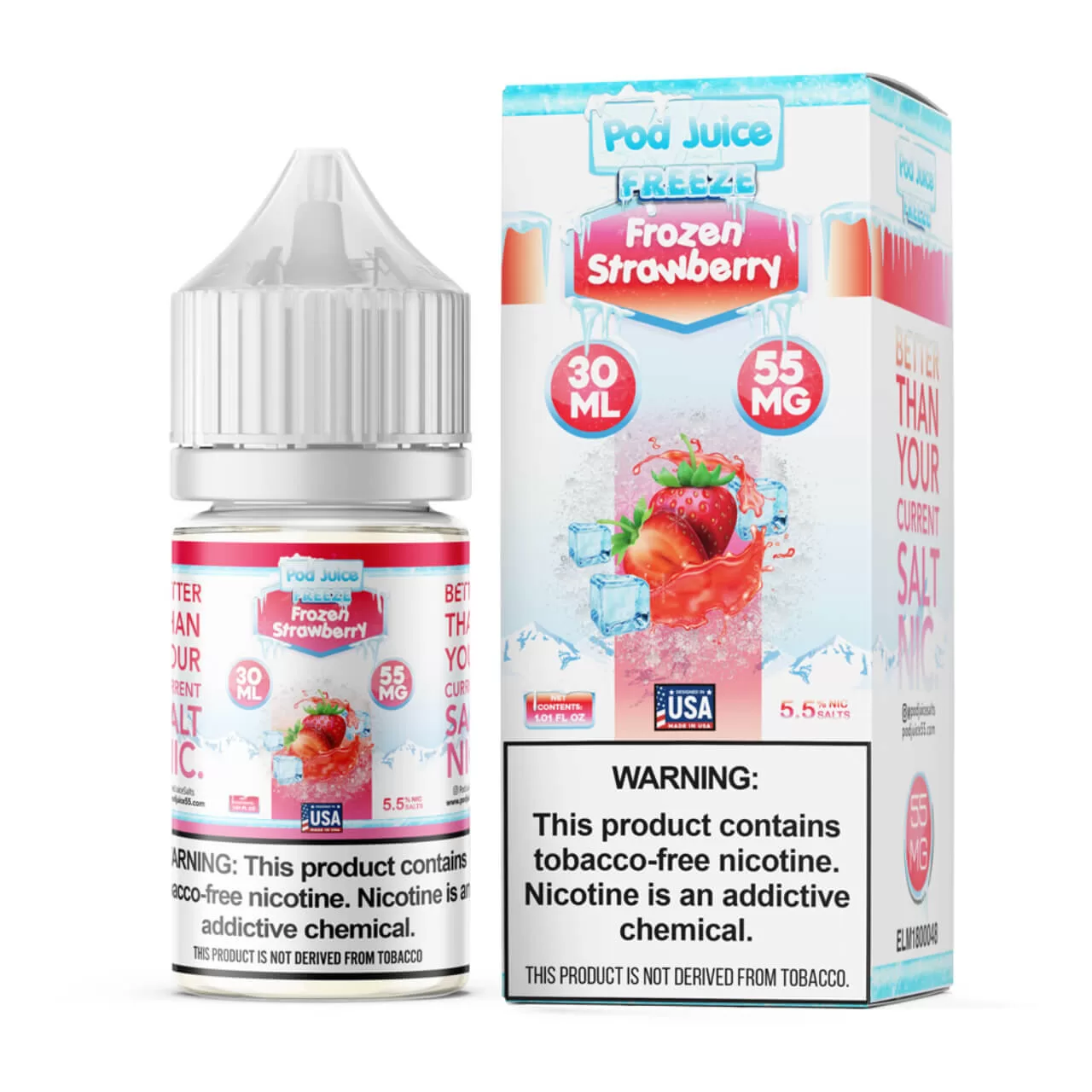 Pod Juice Salt Frozen Strawberry Tobacco Free Nicotine E-Juice 30ml Pod Juice Salt Frozen Strawberry Tobacco Free Nicotine E-Juice 30ml