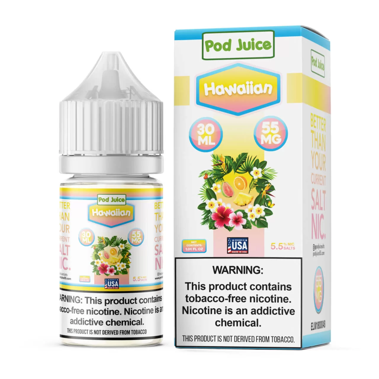 Pod Juice Salt Hawaiian Tobacco Free Nicotine E-Juice 30ml Pod Juice Salt Hawaiian Tobacco Free Nicotine E-Juice 30ml