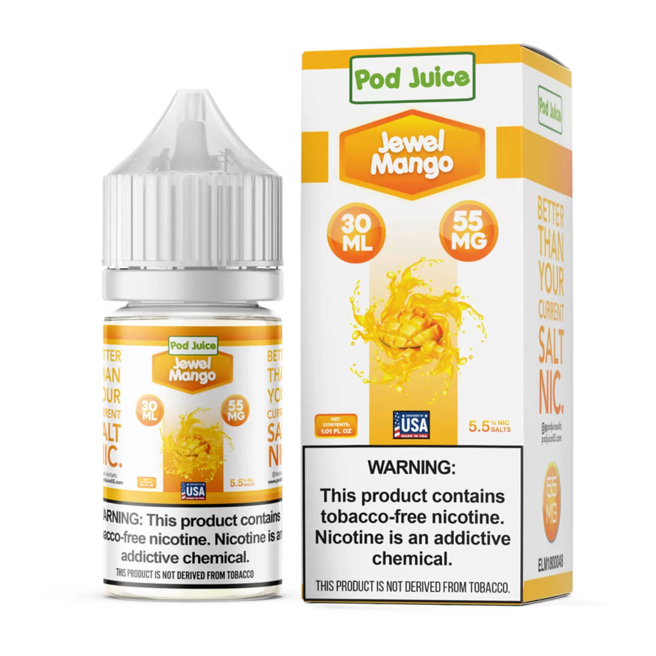 Pod Juice Salt Jewel Mango Tobacco Free Nicotine E-Juice 30ml Pod Juice Salt Jewel Mango Tobacco Free Nicotine E-Juice 30ml