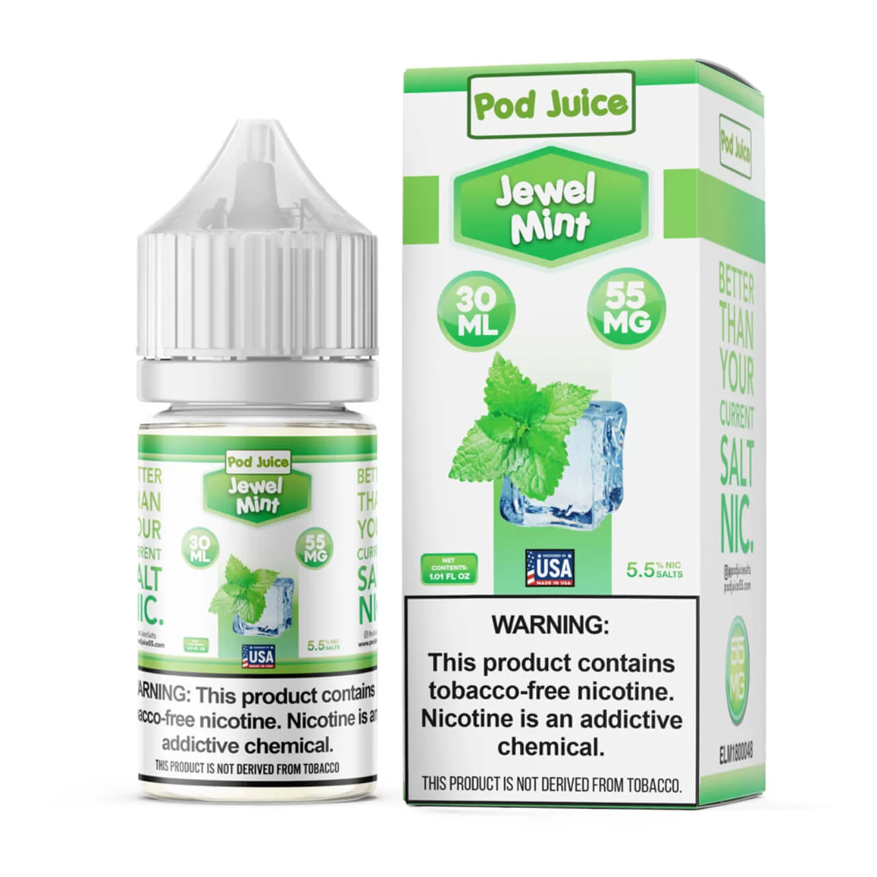 Pod Juice Salt Jewel Mint Tobacco Free Nicotine E-Juice 30ml Pod Juice Salt Jewel Mint Tobacco Free Nicotine E-Juice 30ml