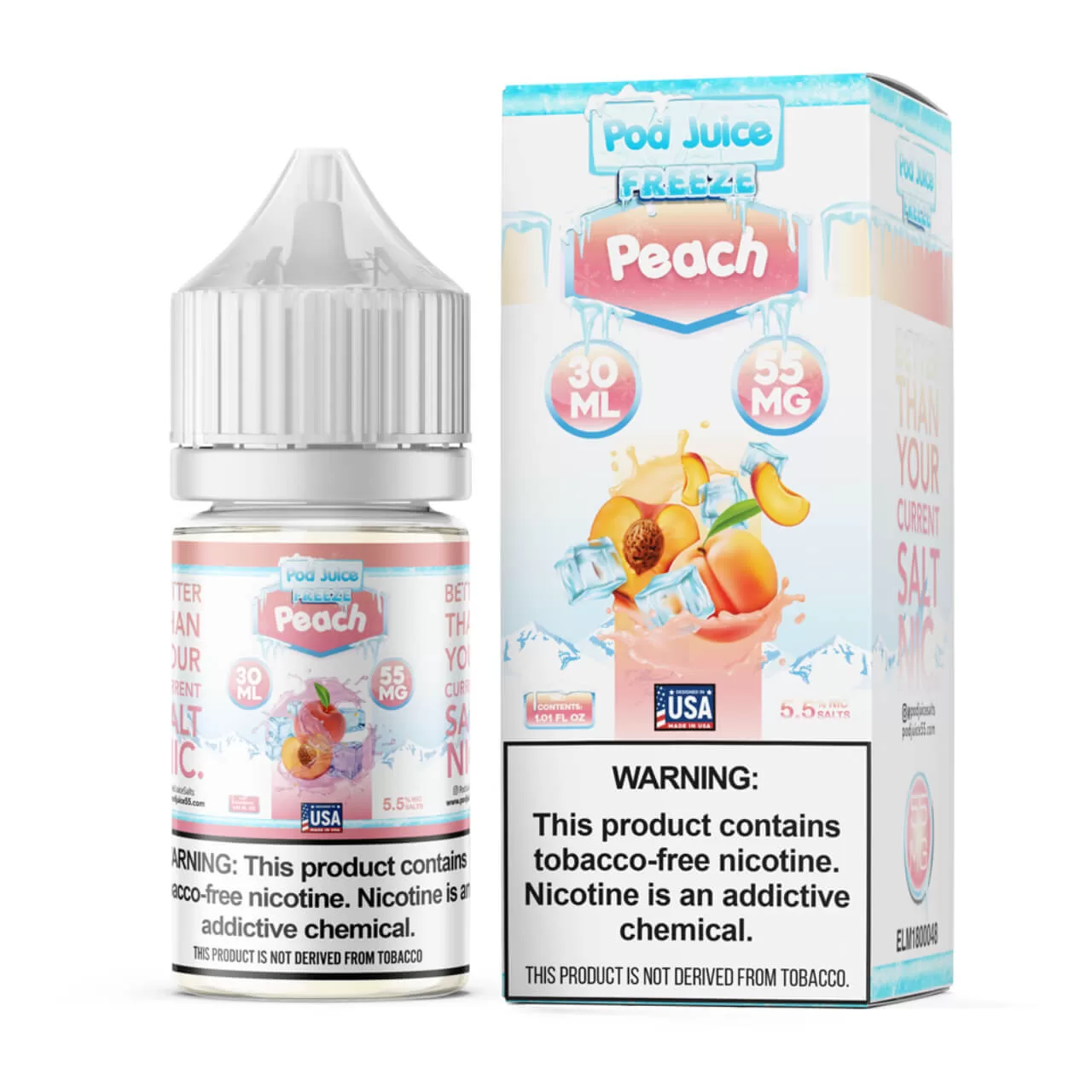 Pod Juice Salt Peach Freeze Tobacco Free Nicotine E-Juice 30ml Pod Juice Salt Peach Freeze Tobacco Free Nicotine E-Juice 30ml