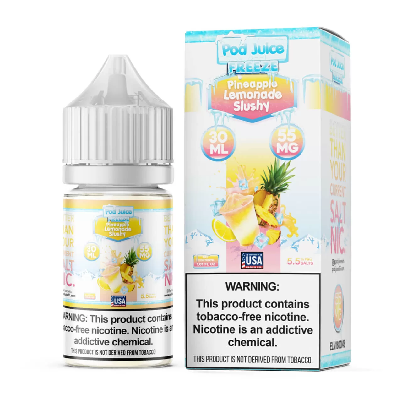 Pod Juice Salt Pineapple Lemonade Slushy Freeze Tobacco Free Nicotine E-Juice 30ml Pod Juice Salt Pineapple Lemonade Slushy Freeze Tobacco Free Nicotine E-Juice 30ml