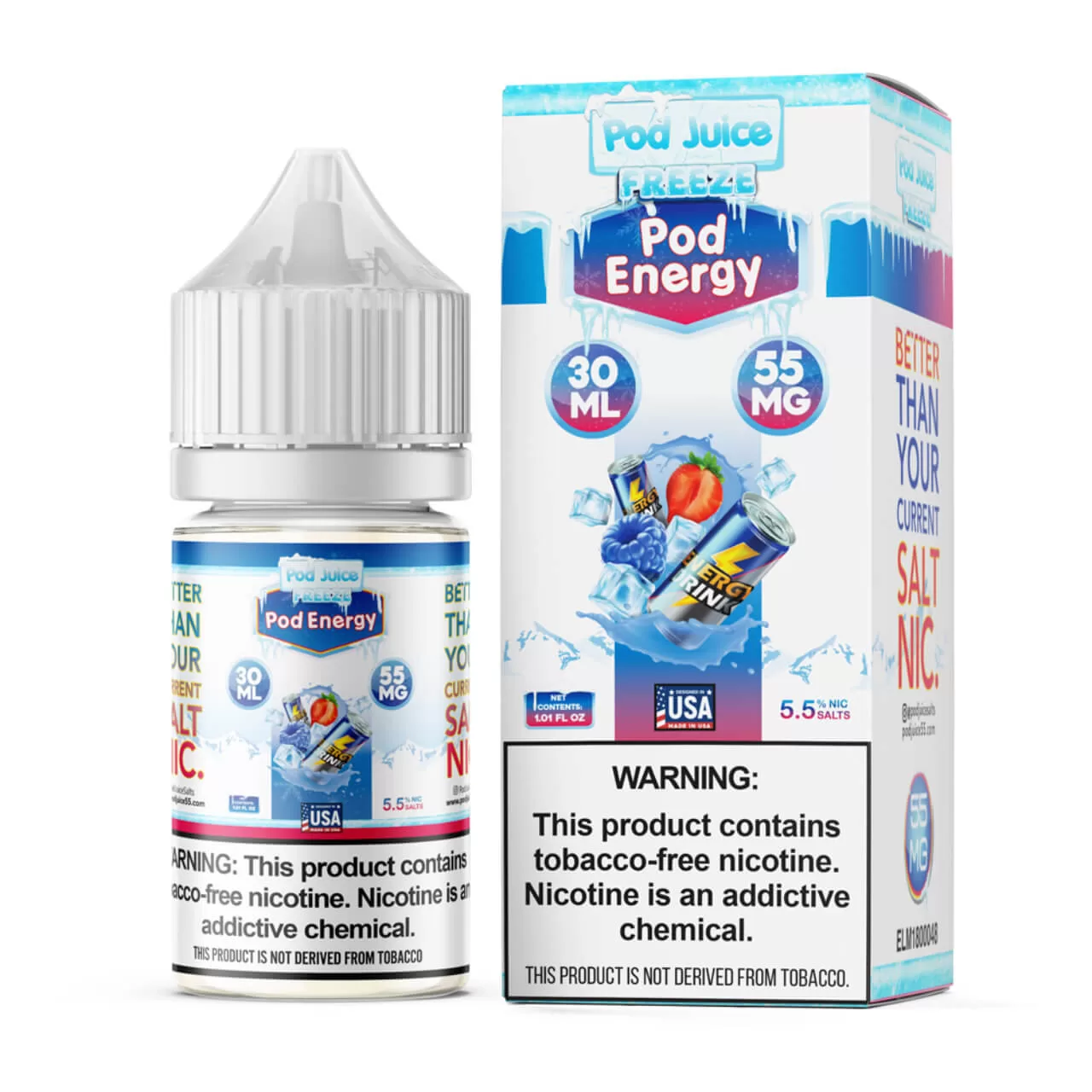 Pod Juice Salt Pod Energy Freeze Tobacco Free Nicotine E-Juice 30ml Pod Juice Salt Pod Energy Freeze Tobacco Free Nicotine E-Juice 30ml