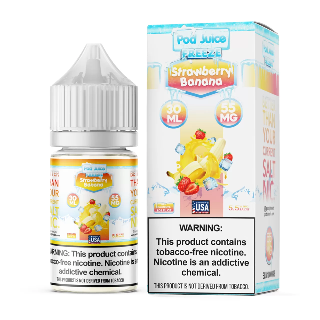 Pod Juice Salt Strawberry Banana Freeze Tobacco Free Nicotine E-Juice 30ml Pod Juice Salt Strawberry Banana Freeze Tobacco Free Nicotine E-Juice 30ml