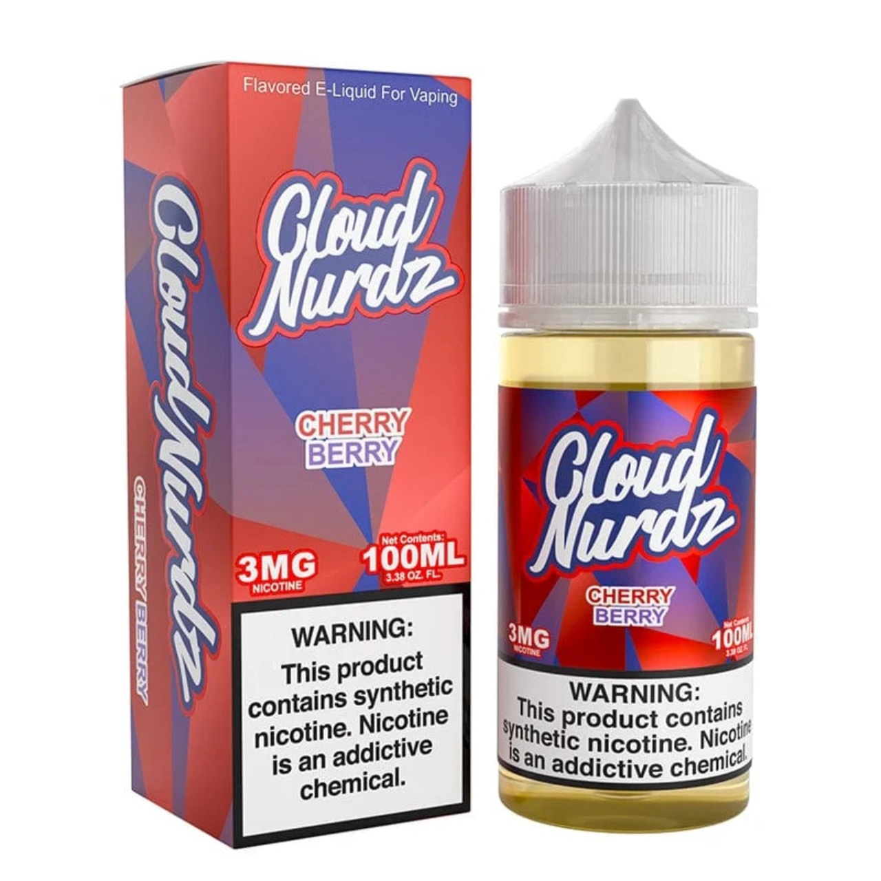 Cloud Nurdz Cherry Berry Synthetic Nicotine 100ml E-Juice