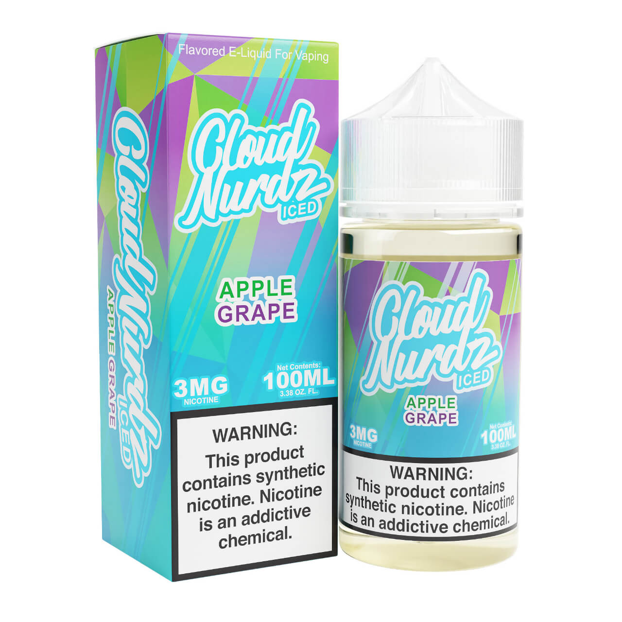 Cloud Nurdz Iced Grape Apple Synthetic Nicotine 100ml E-Juice Cloud Nurdz Iced Grape Apple Synthetic Nicotine 100ml E-Juice
