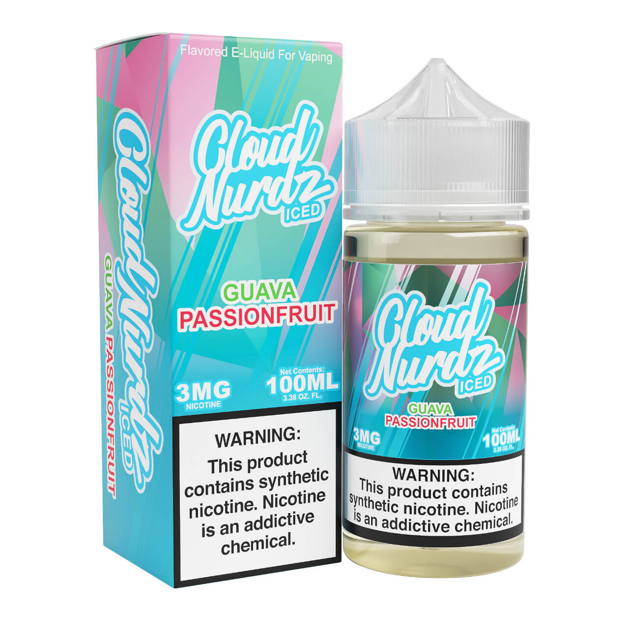 Cloud Nurdz Iced Guava Passion Synthetic Nicotine 100ml E-Juice Cloud Nurdz Iced Guava Passion Synthetic Nicotine 100ml E-Juice
