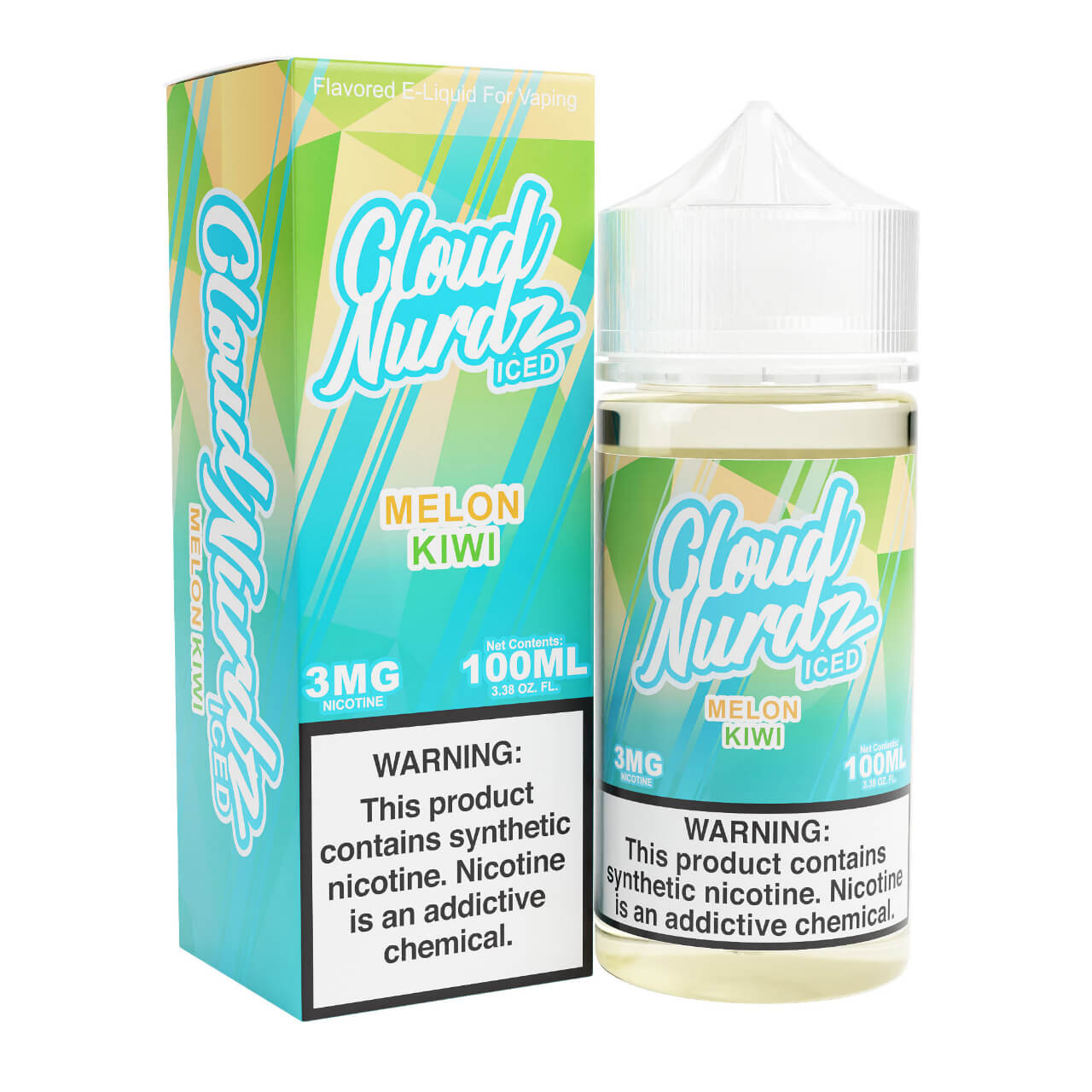 Cloud Nurdz Iced Kiwi Melon Synthetic Nicotine 100ml E-Juice Cloud Nurdz Iced Kiwi Melon Synthetic Nicotine 100ml E-Juice