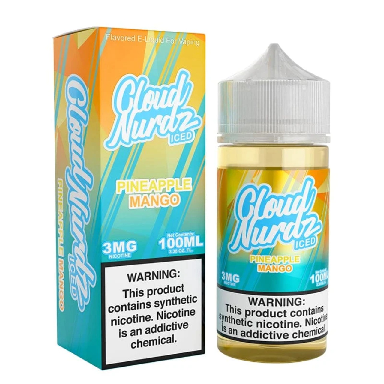 Cloud Nurdz Iced Pineapple Mango Synthetic Nicotine 100ml E-Juice Cloud Nurdz Iced Pineapple Mango Synthetic Nicotine 100ml E-Juice