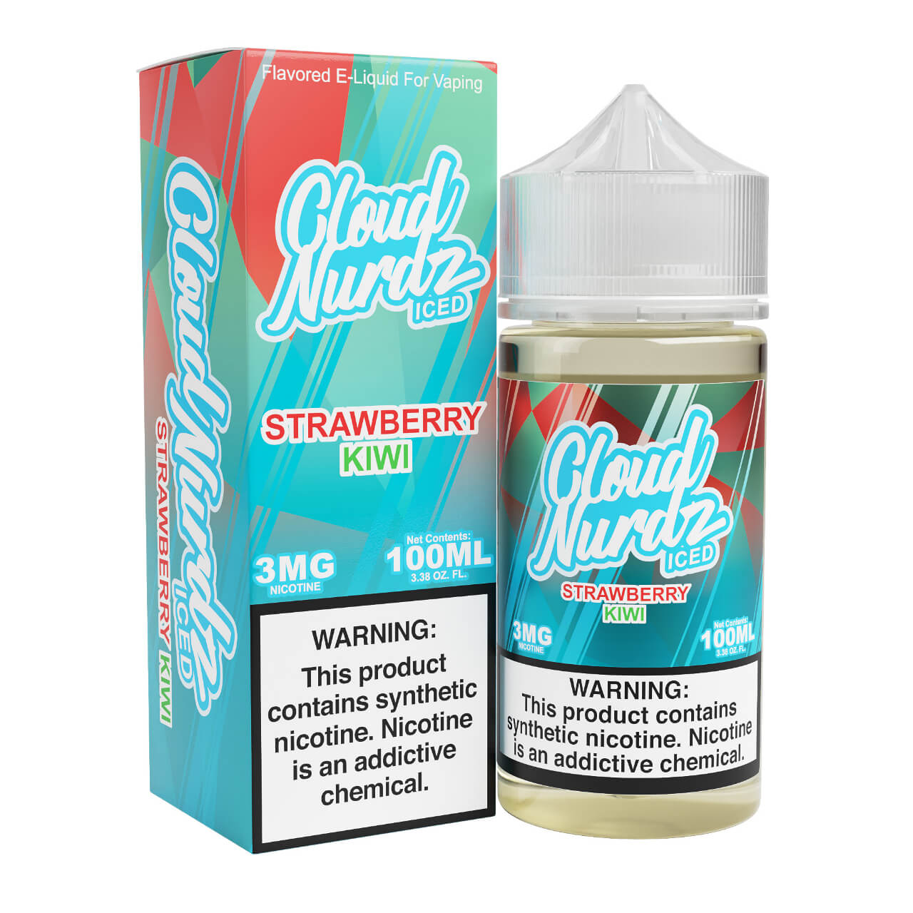 Cloud Nurdz Iced Strawberry Kiwi Synthetic Nicotine 100ml E-Juice Cloud Nurdz Iced Strawberry Kiwi Synthetic Nicotine 100ml E-Juice