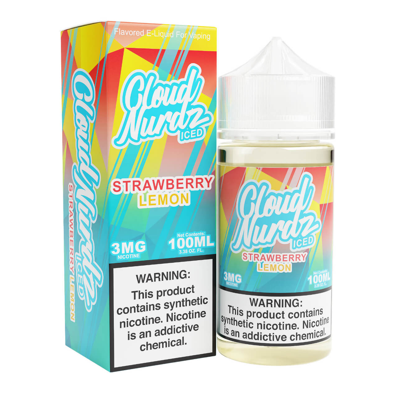 Cloud Nurdz Iced Strawberry Lemon Synthetic Nicotine 100ml E-Juice Cloud Nurdz Iced Strawberry Lemon Synthetic Nicotine 100ml E-Juice