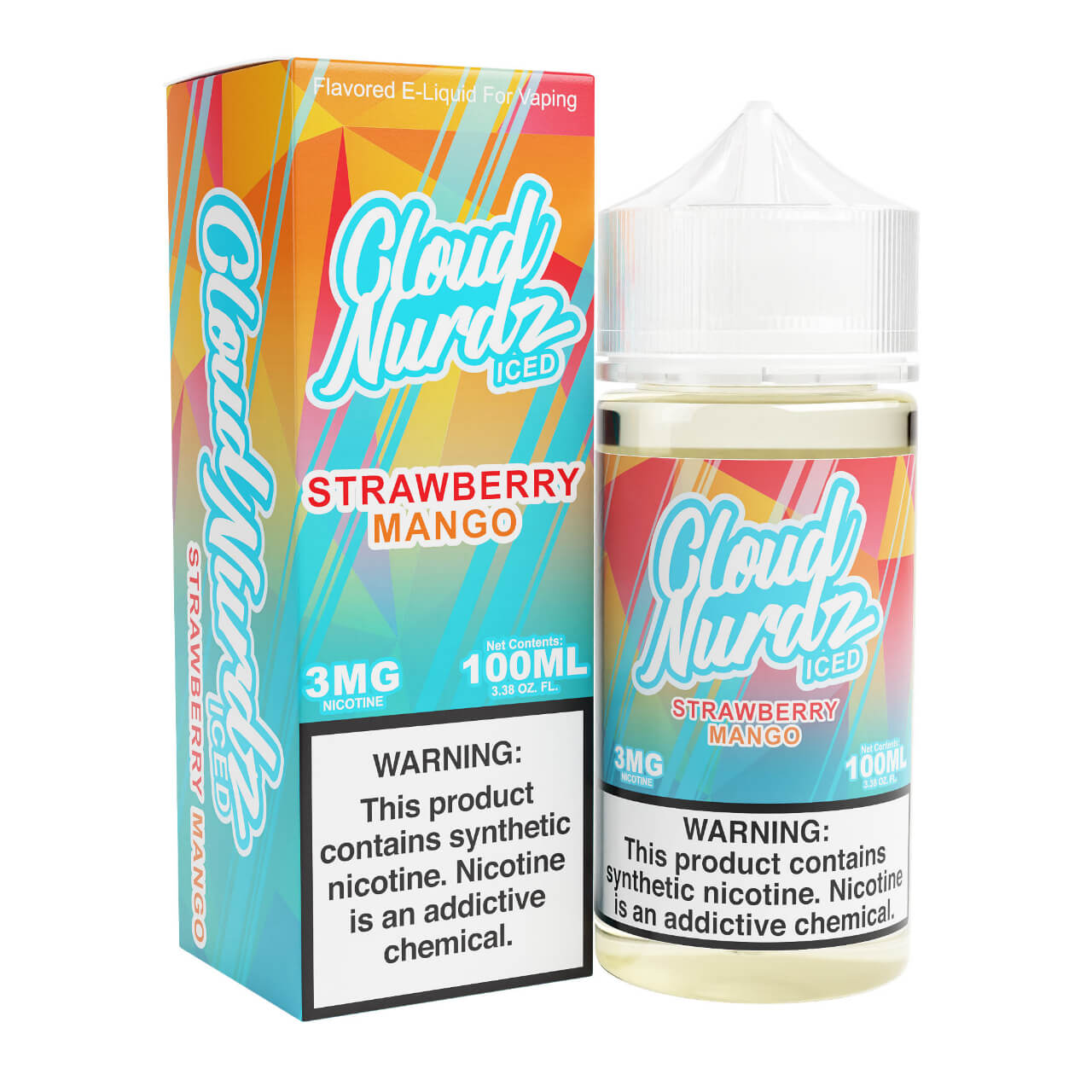 Cloud Nurdz Iced Strawberry Mango Synthetic Nicotine 100ml E-Juice Cloud Nurdz Iced Strawberry Mango Synthetic Nicotine 100ml E-Juice