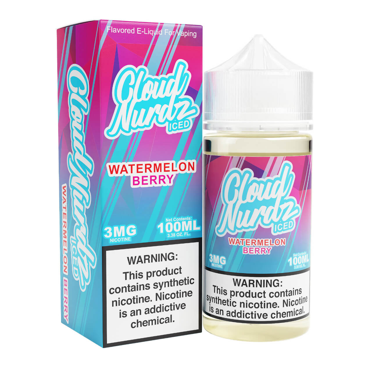 Cloud Nurdz Iced Watermelon Berry Synthetic Nicotine 100ml E-Juice Cloud Nurdz Iced Watermelon Berry Synthetic Nicotine 100ml E-Juice