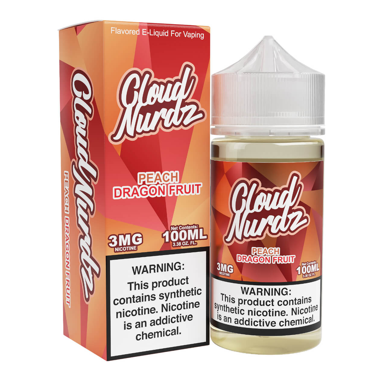 Cloud Nurdz Peach Dragonfruit Synthetic Nicotine 100ml E-Juice
