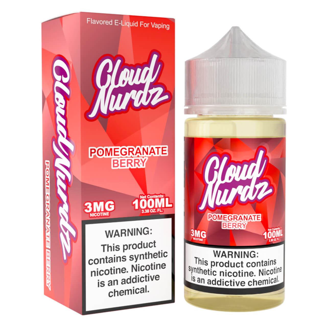 Cloud Nurdz Pomegranate Berry Synthetic Nicotine 100ml E-Juice
