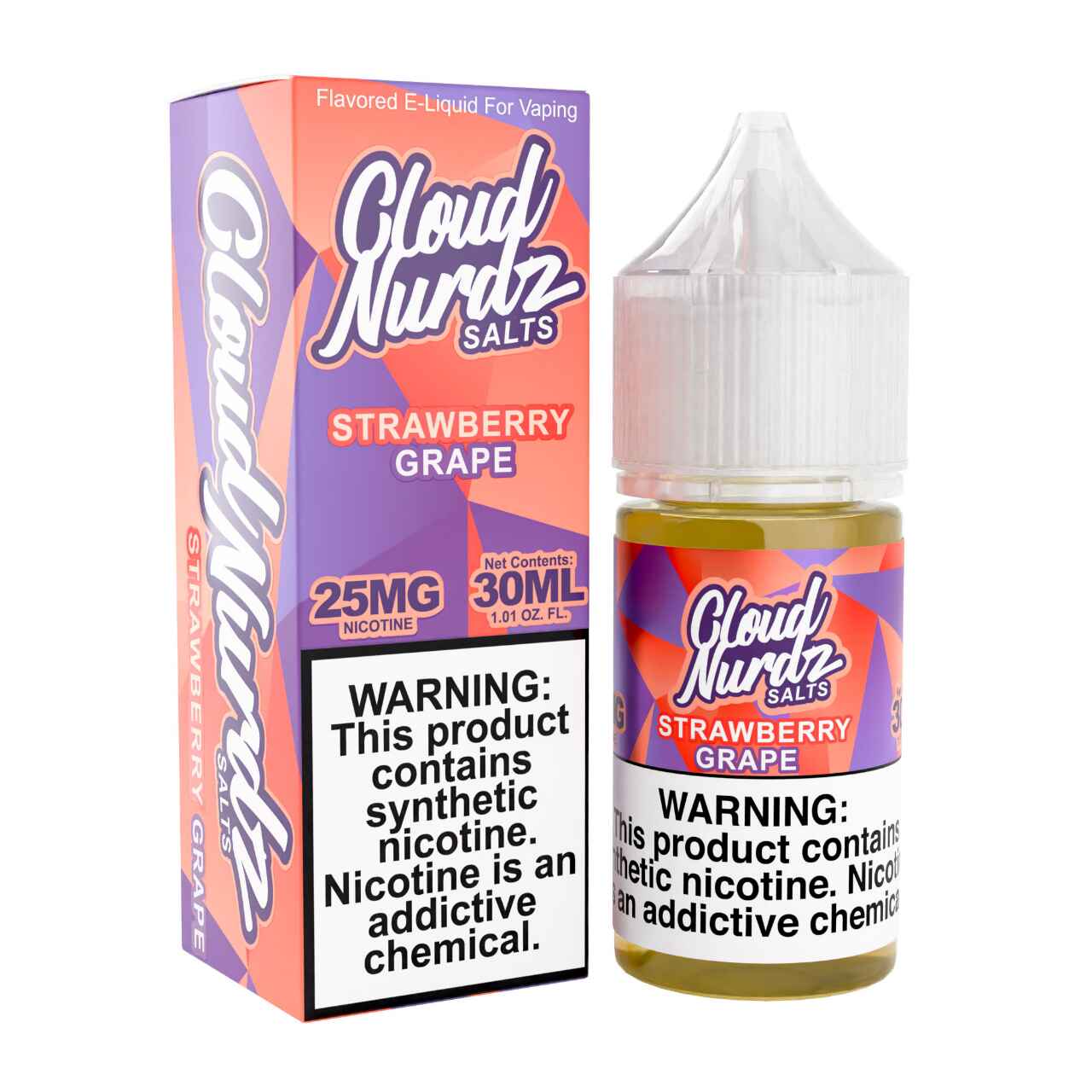 Cloud Nurdz Salts Grape Strawberry Synthetic Nicotine 30ml E-Juice 25mg Cloud Nurdz Salts Grape Strawberry Synthetic Nicotine 30ml E-Juice 25mg