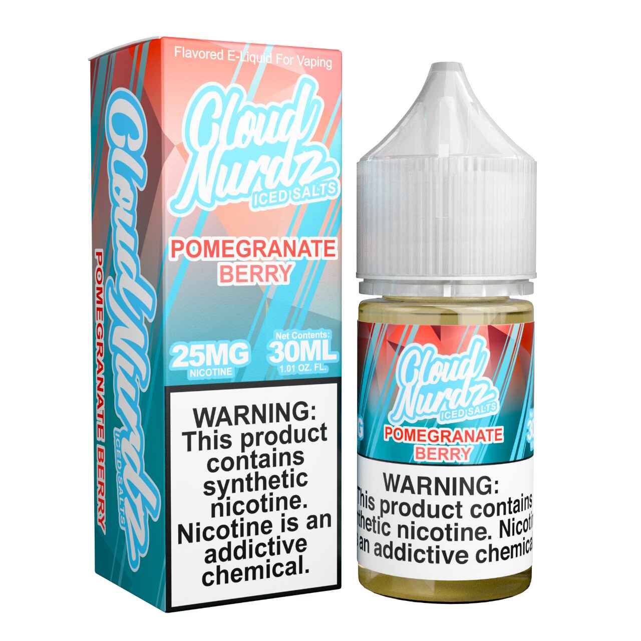 Cloud Nurdz Salts Iced Pomegranate Berry Synthetic Nicotine 30ml E-Juice 25mg