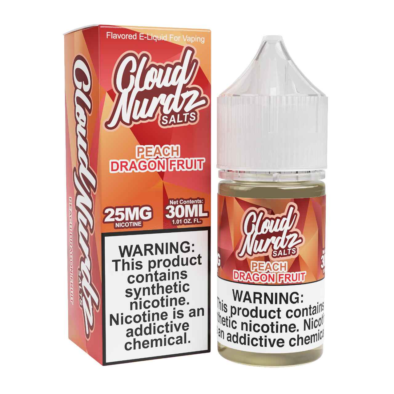 Cloud Nurdz Salts Peach Dragonfruit Synthetic Nicotine 30ml E-Juice 25mg Cloud Nurdz Salts Peach Dragonfruit Synthetic Nicotine 30ml E-Juice 25mg