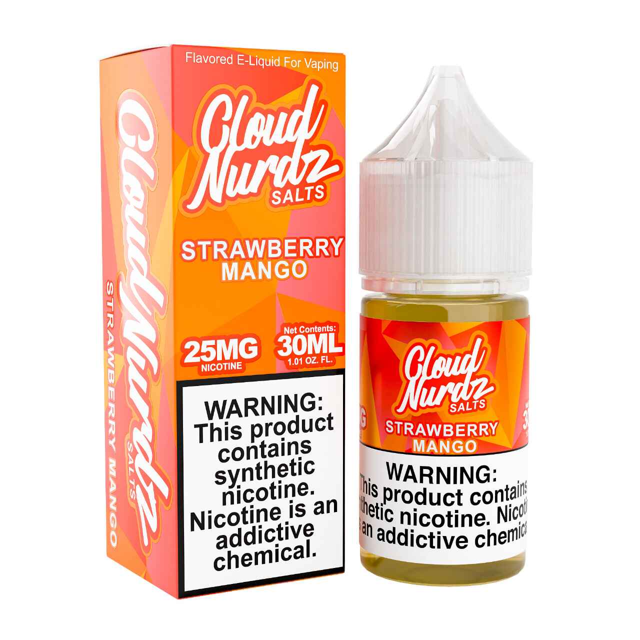 Cloud Nurdz Salts Strawberry Mango Synthetic Nicotine 30ml E-Juice 25mg Cloud Nurdz Salts Strawberry Mango Synthetic Nicotine 30ml E-Juice 25mg