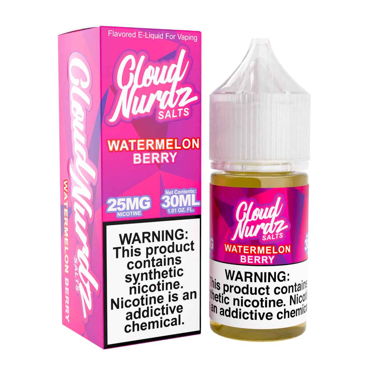 Cloud Nurdz Salts Watermelon Berry Synthetic Nicotine 30ml E-Juice 25mg Cloud Nurdz Salts Watermelon Berry Synthetic Nicotine 30ml E-Juice 25mg
