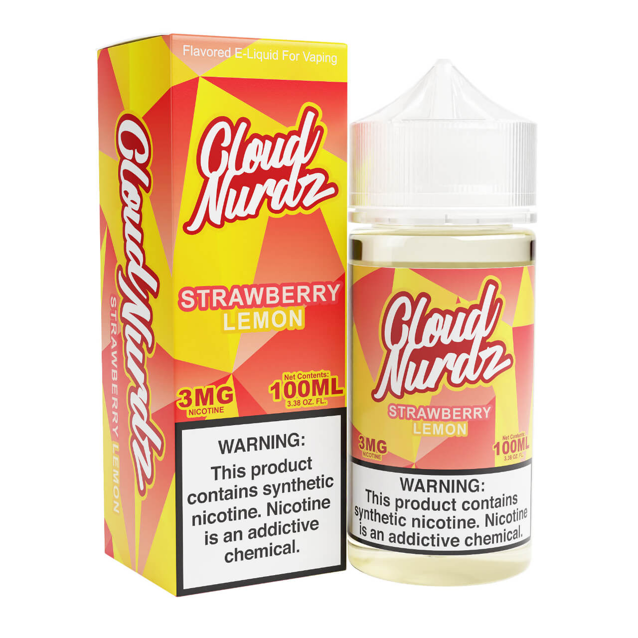 Cloud Nurdz Strawberry Lemon Synthetic Nicotine 100ml E-Juice