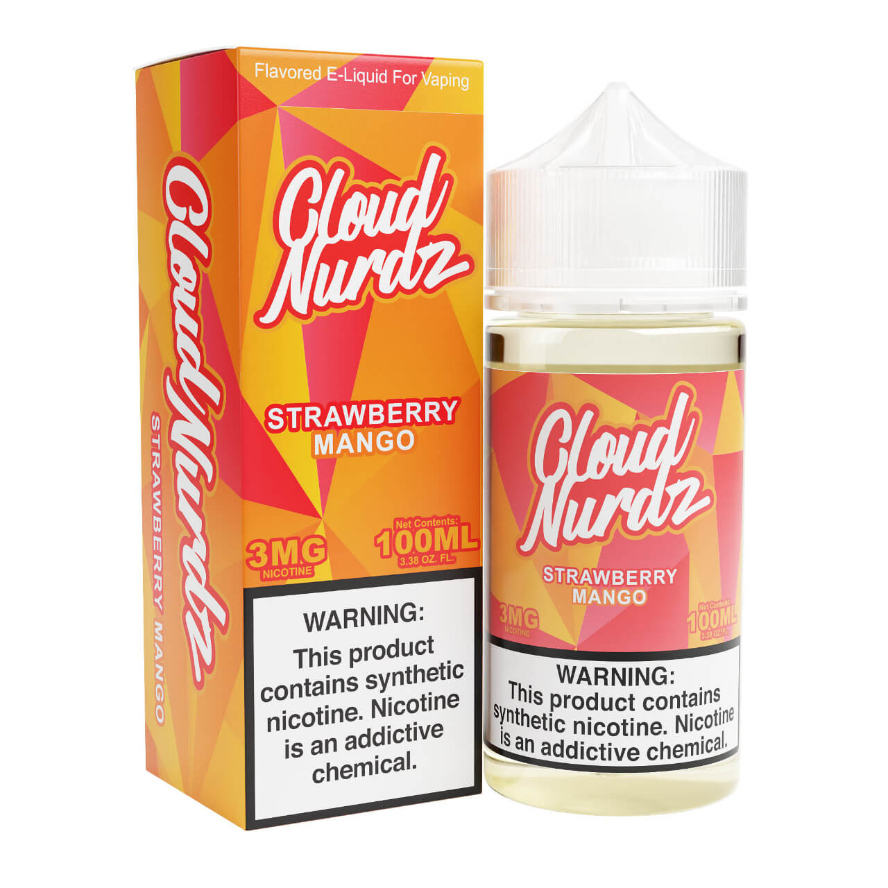 Cloud Nurdz Strawberry Mango Synthetic Nicotine 100ml E-Juice