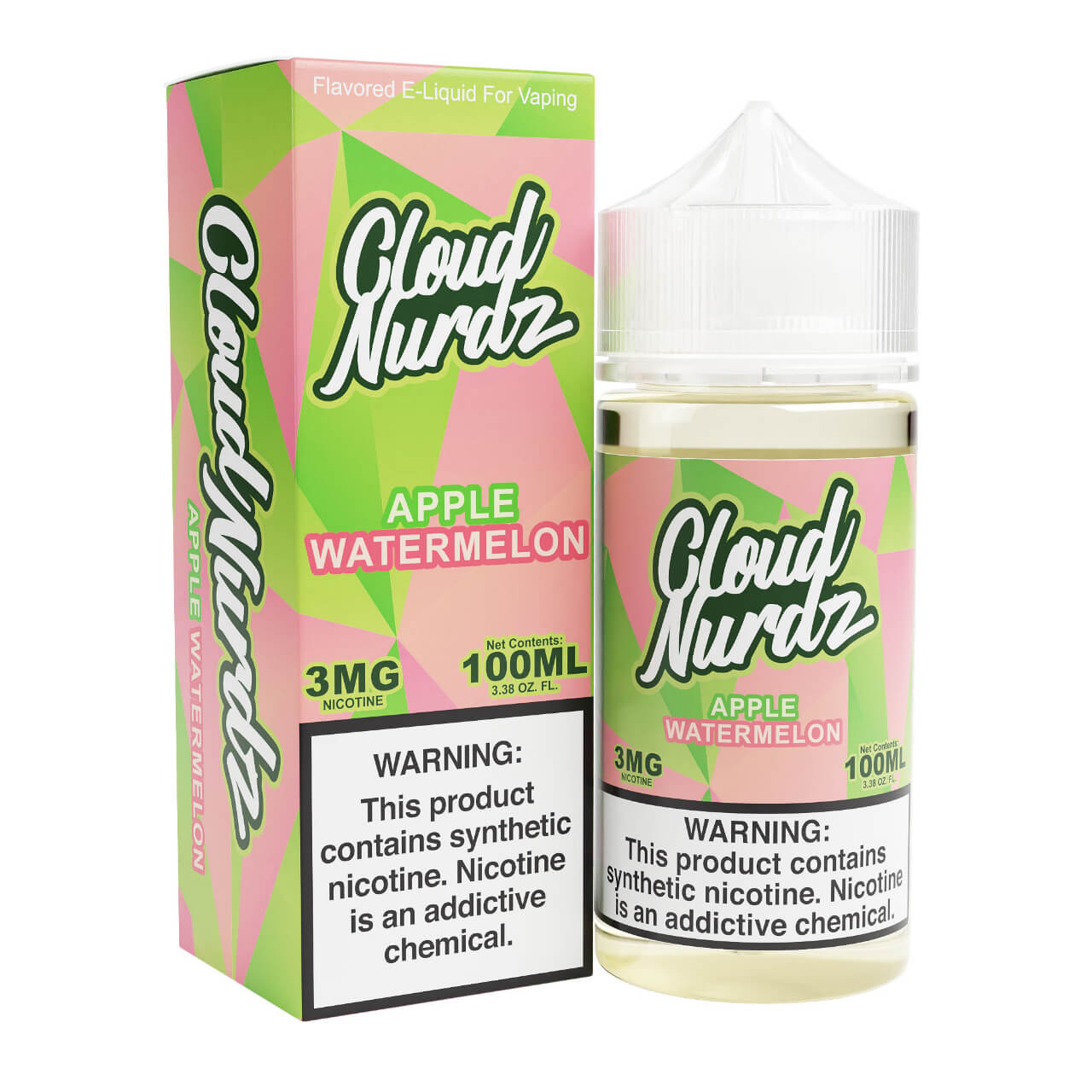 Cloud Nurdz Watermelon Apple Synthetic Nicotine 100ml E-Juice