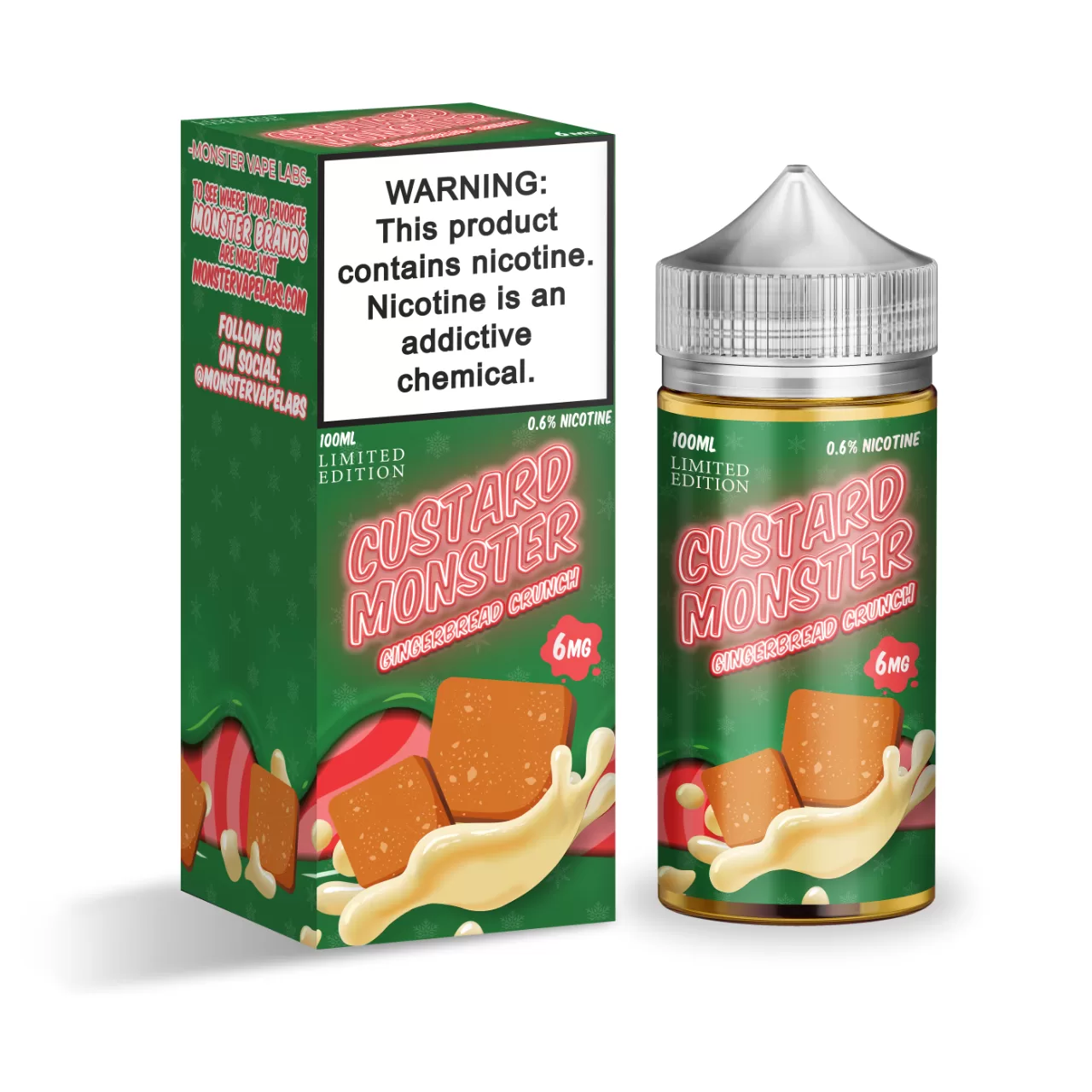 Custard Monster Gingerbread Crunch 100ml E-Juice 6mg Custard Monster Gingerbread Crunch 100ml E-Juice 6mg