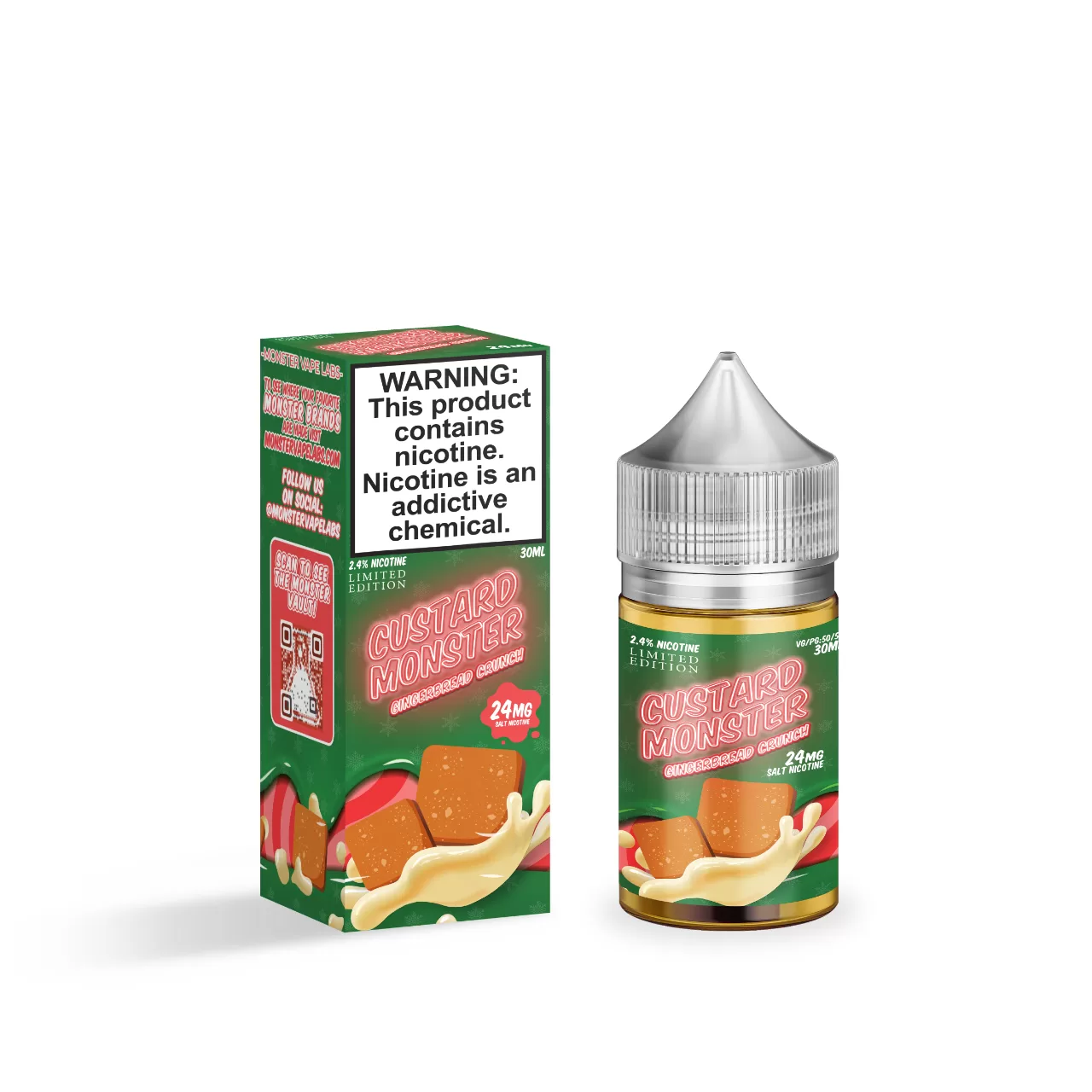 Custard Monster Gingerbread Crunch Salt 30ml E-Juice 24mg Custard Monster Gingerbread Crunch Salt 30ml E-Juice 24mg