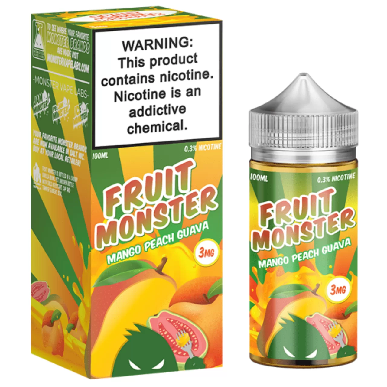 Fruit Monster E-Juice Collection (100ml) Mango Peach Guava 3 MG Fruit Monster E-Juice Collection (100ml) Mango Peach Guava 3 MG