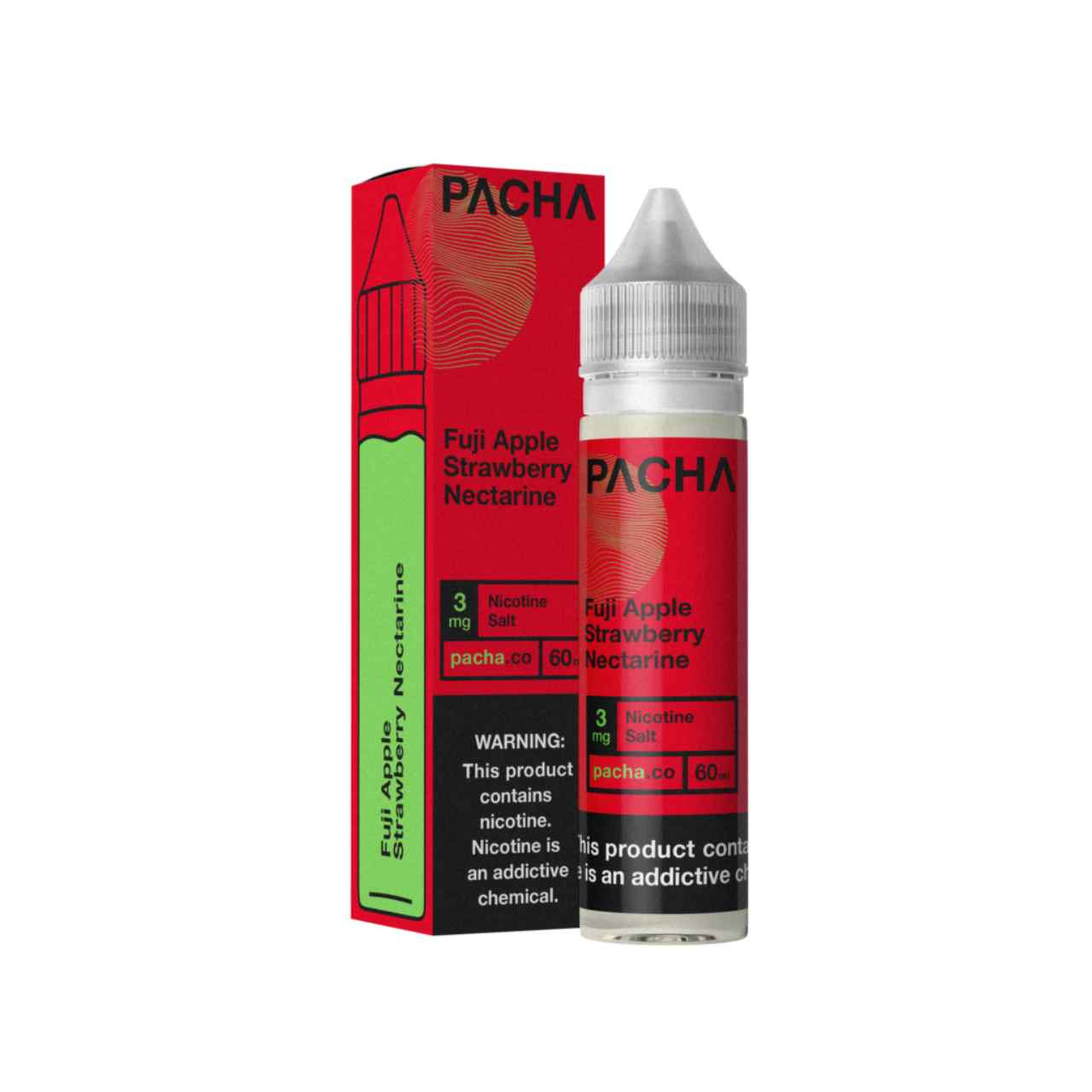 Pacha Fuji Apple Strawberry Nectarine Synthetic Nicotine 60ml E-Juice Pacha Fuji Apple Strawberry Nectarine Synthetic Nicotine 60ml E-Juice