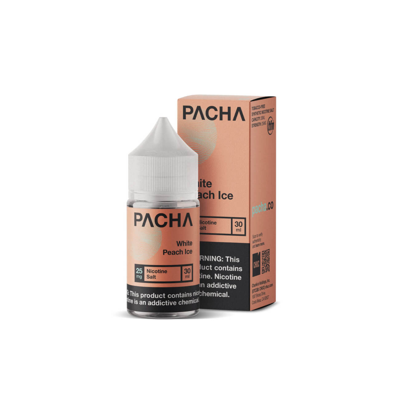 Pacha Salts White Peach Ice Synthetic Nicotine E-Juice 30ml Pacha Salts White Peach Ice Synthetic Nicotine E-Juice 30ml