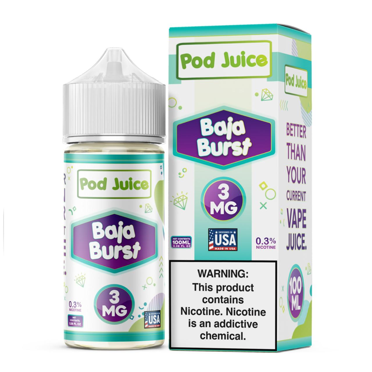 Pod Juice Baja Burst Tobacco Free Nicotine E-Juice 100ml Pod Juice Baja Burst Tobacco Free Nicotine E-Juice 100ml