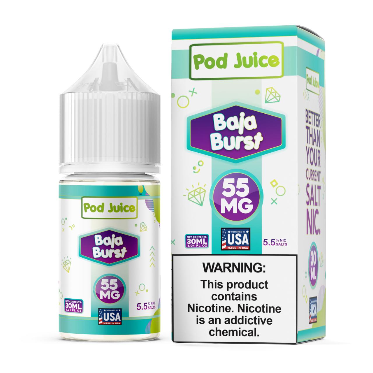 Pod Juice Salt Baja Burst Tobacco Free Nicotine E-Juice 30ml