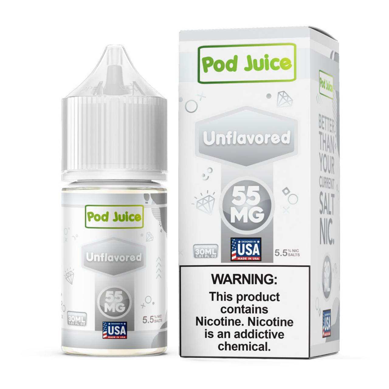 Pod Juice Salt Unflavored Tobacco Free Nicotine E-Juice 30ml
