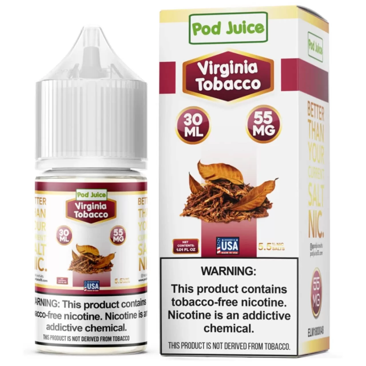 Pod Juice Salt Virginia Tobacco Tobacco Free Nicotine 30ml E-Juice Pod Juice Salt Virginia Tobacco Tobacco Free Nicotine 30ml E-Juice