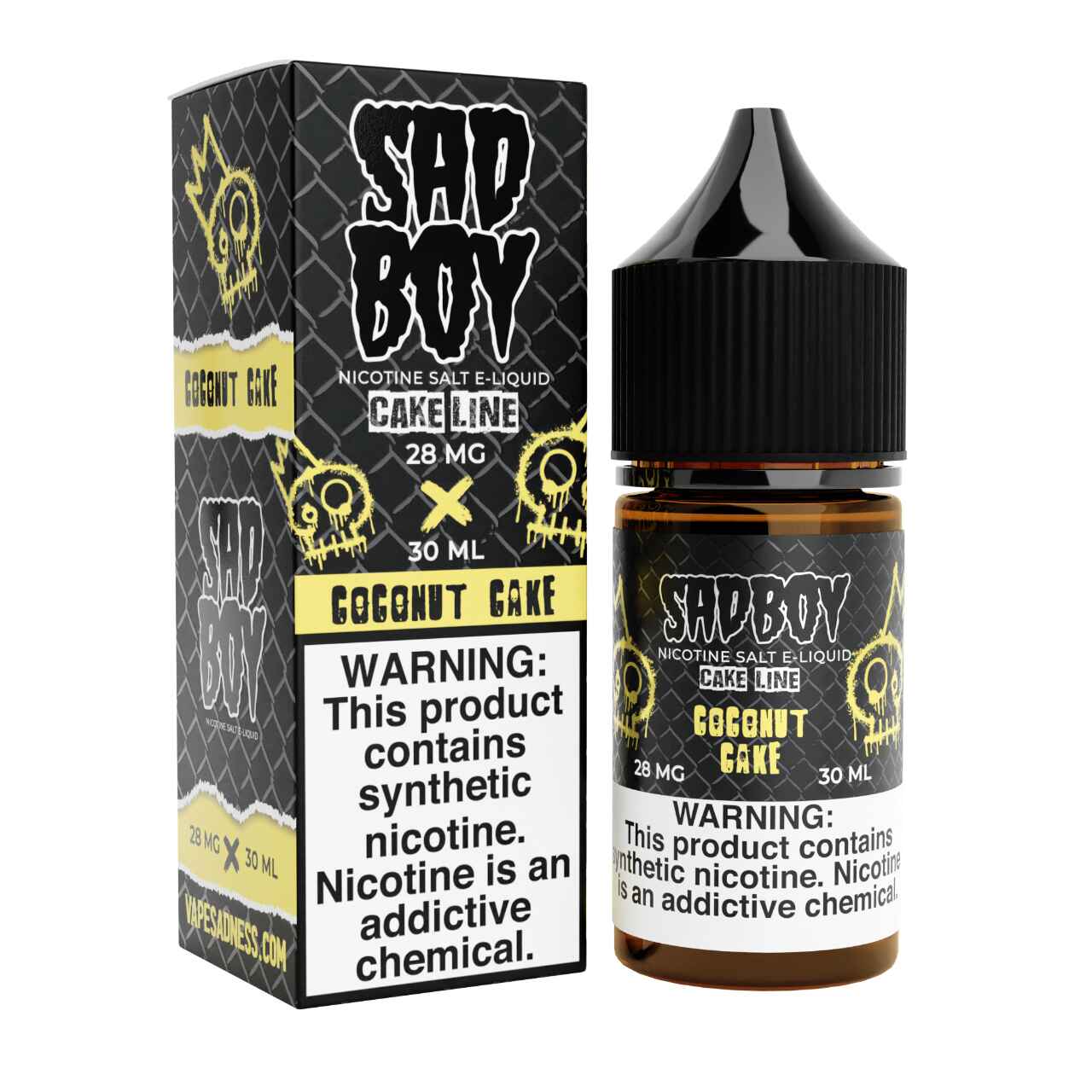 SadBoy CakeLine Coconut Cake Synthetic Nicotine 30ml Salt E-Juice SadBoy CakeLine Coconut Cake Synthetic Nicotine 30ml Salt E-Juice
