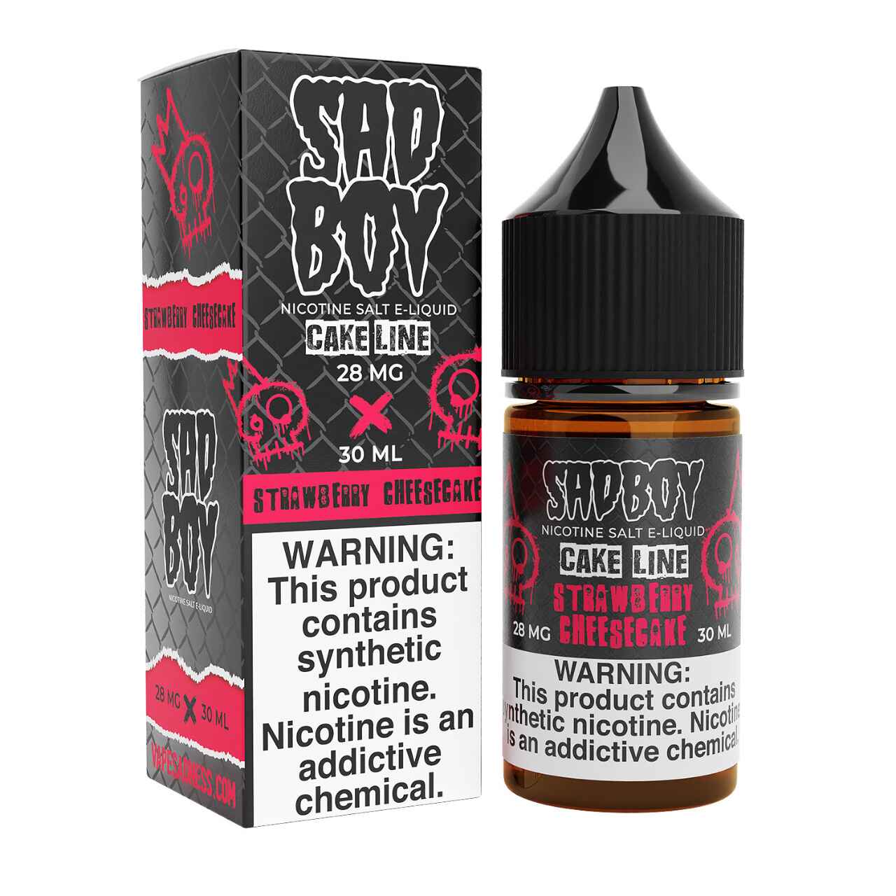 SadBoy CakeLine Strawberry Cheesecake Synthetic Nicotine 30ml Salt E-Juice SadBoy CakeLine Strawberry Cheesecake Synthetic Nicotine 30ml Salt E-Juice