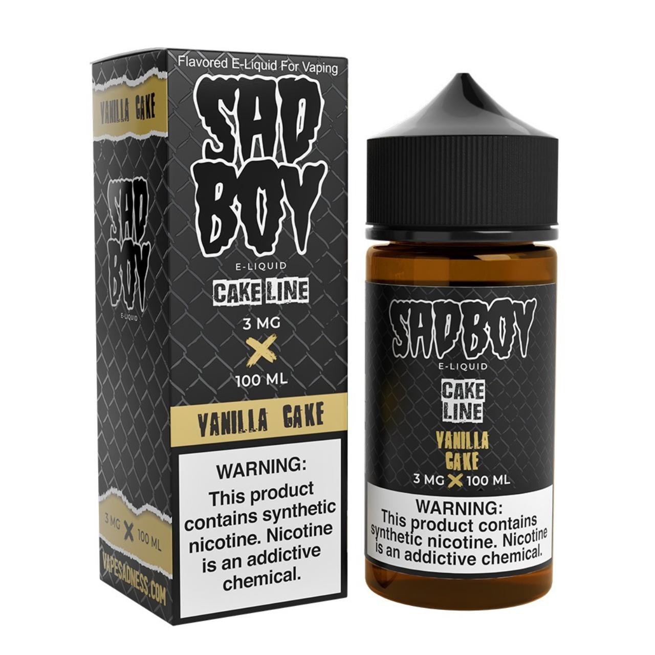 SadBoy CakeLine Vanilla Cake Synthetic Nicotine 100ml E-Juice SadBoy CakeLine Vanilla Cake Synthetic Nicotine 100ml E-Juice