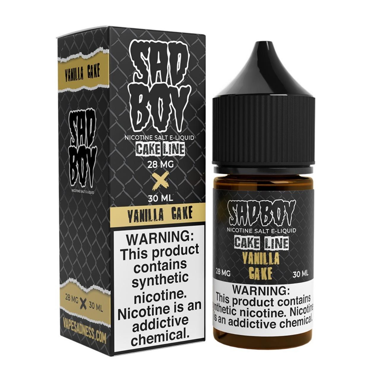 SadBoy CakeLine Vanilla Cake Synthetic Nicotine 30ml Salt E-Juice SadBoy CakeLine Vanilla Cake Synthetic Nicotine 30ml Salt E-Juice