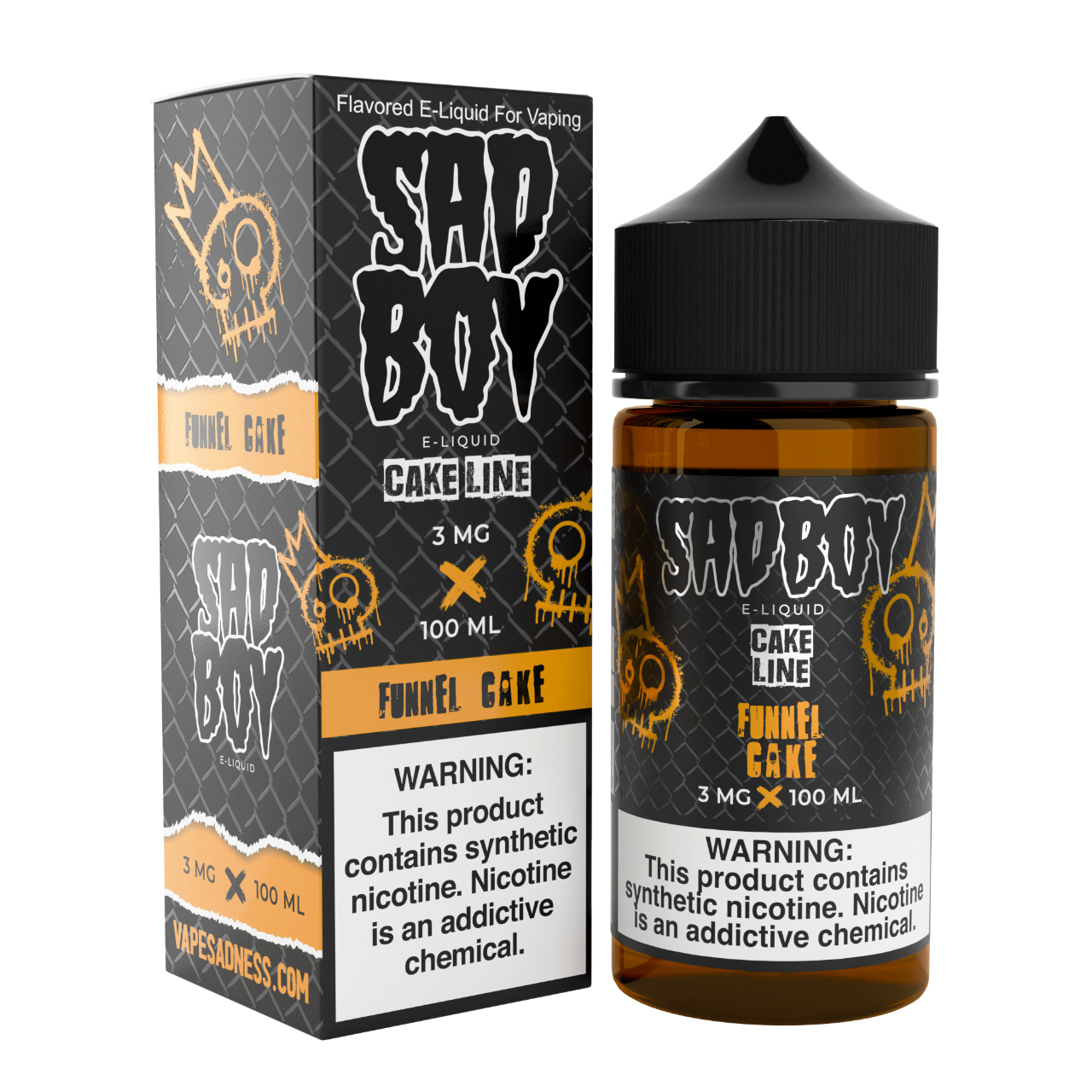 SadBoy Cakeline Funnel Cake Synthetic Nicotine 100ml E-Juice SadBoy Cakeline Funnel Cake Synthetic Nicotine 100ml E-Juice